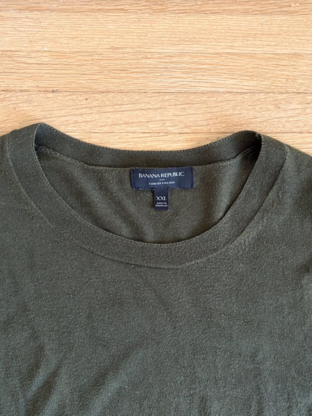 Banana Republic Forever Crewneck Sweater Olive Green XXL - Picture 3 of 9